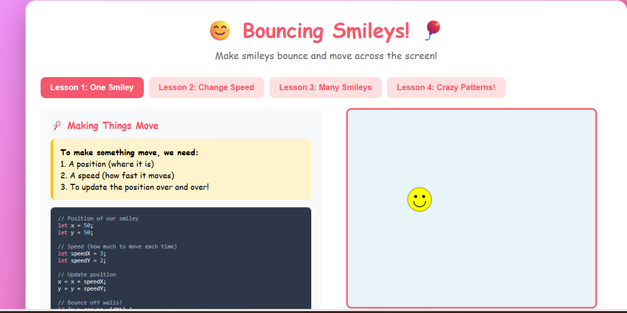 Bouncing Smileys - Animation Tutorial