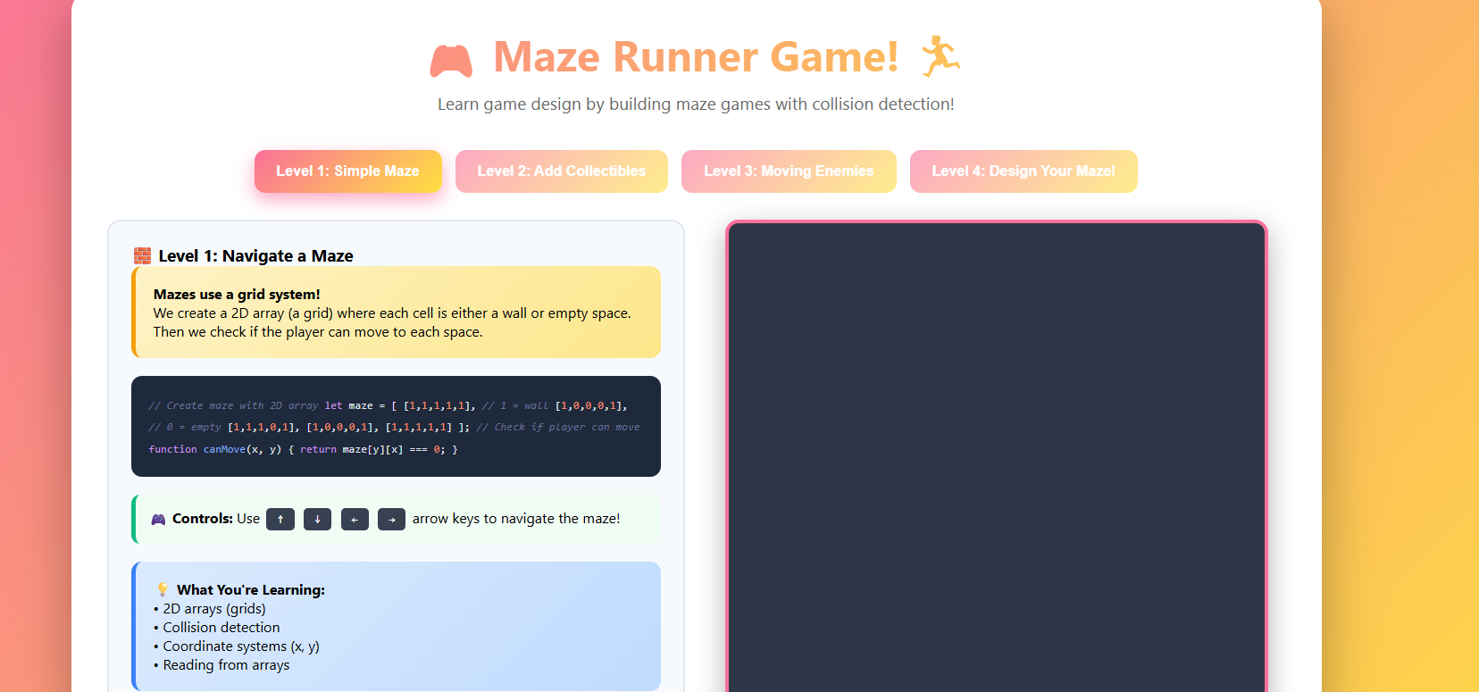 Maze Runner - Game Design