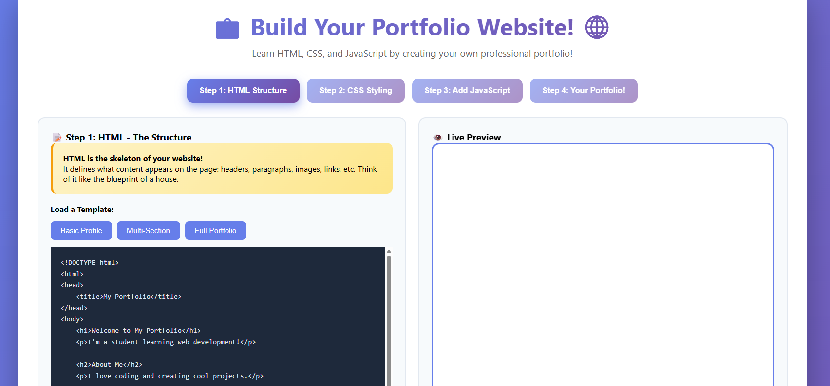 Web Portfolio Builder